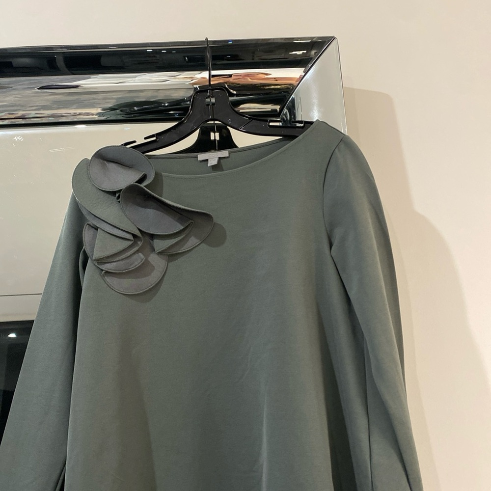 COS Sage Green Crew Neck Long Sleeve Top